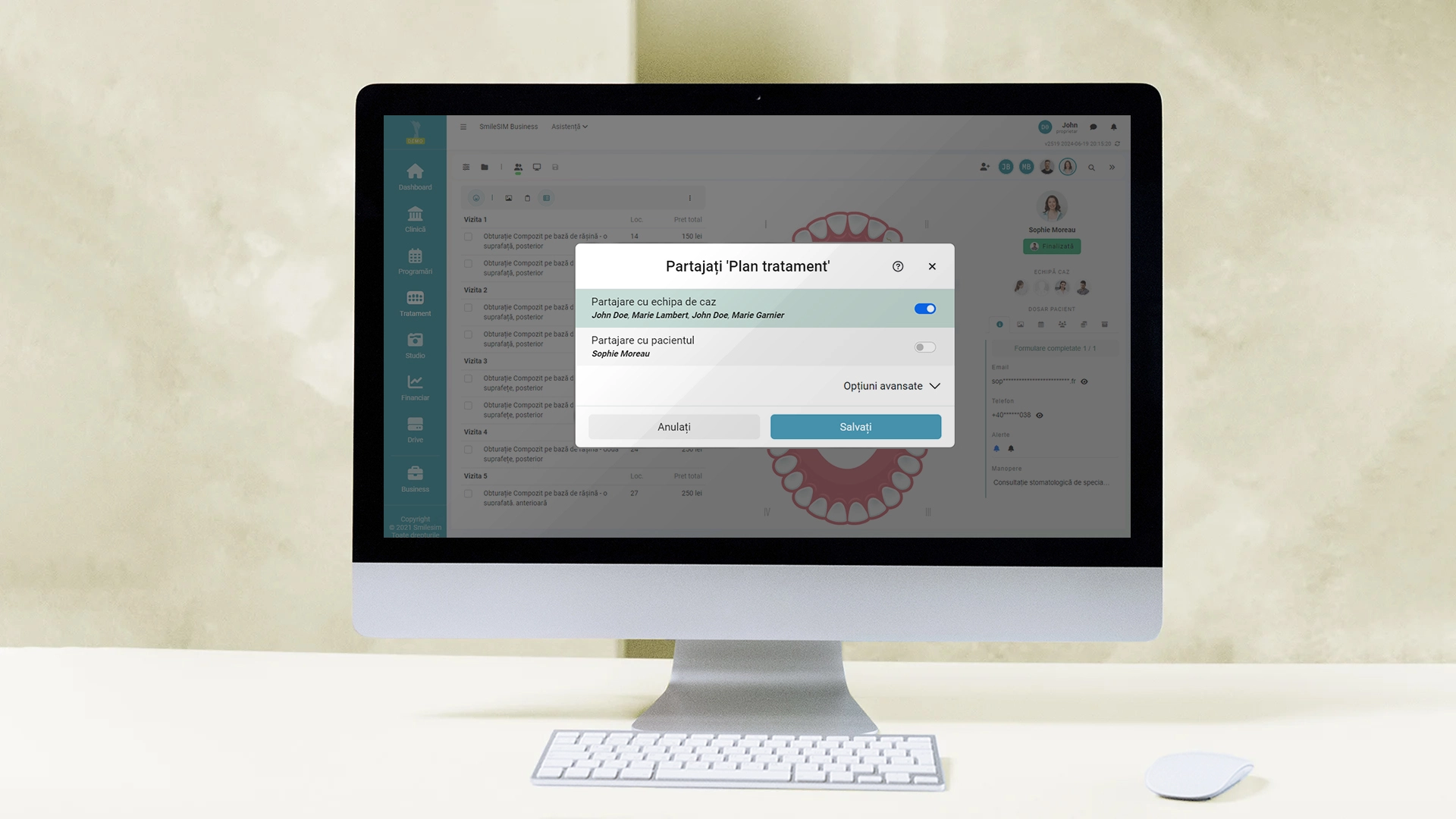 Colaborare cu Echipa caracteristica aplicației software