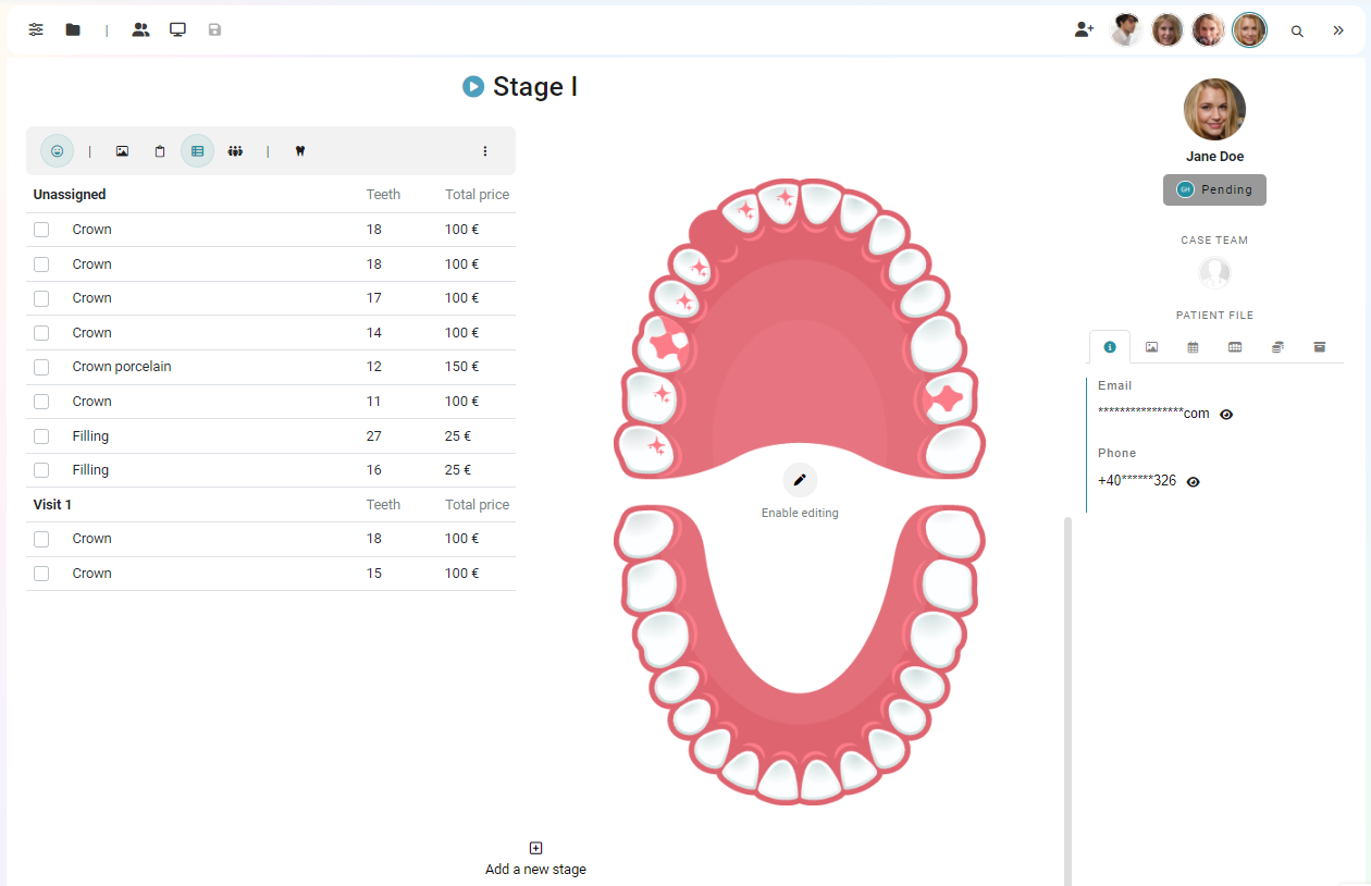 Smilesim aplicatie software stomatologica etapa planului de tratament